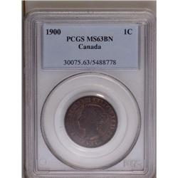 Victoria Cent 1900, KM1, MS63 BN PCGS, scarce date, not 