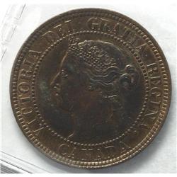 Victoria Cent 1900, KM1, MS63 ICCS lustrous brown, a de 