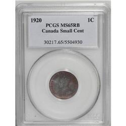 George V - Trio of Small Cents, KM28, 1920 MS65 RB PCGS 