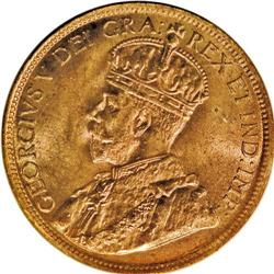 George V Cent 1924, KM28, MS64 RED ICCS, a remarkably c 