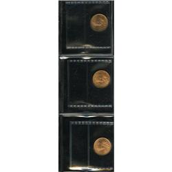 George V Cent - Choice ICCS Trio, KM28, 1934 MS64 RED, 