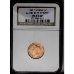 George VI Cent - Certified Date Trio, KM32 1943 MS64 RD 