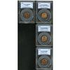 Image 1 : PCGS Cent quartet including: 1949 A between denticles, 