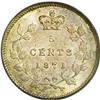 Image 2 : Victoria 5 Cents 1871, KM2, MS63 PCGS. Sharply struck w 