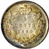 Image 2 : Victoria 5 Cents 1880-H, KM2, MS63 ICCS. Sea-green cent 