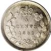 Image 2 : Victoria 5 Cents 1891, KM2, Obverse 5, MS64 ICCS. Full 