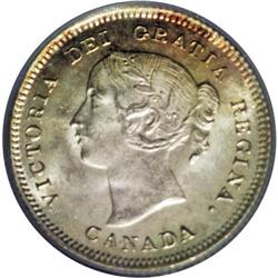 Victoria 5 Cents 1900 Narrow O, KM2, MS65 PCGS. Well st 