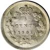 Image 2 : Victoria 5 Cents 1901, KM2, MS64 ICCS. Although one of 