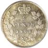 Image 2 : Victoria 5 Cents 1901, KM2, MS66 PCGS. Sharply struck w 