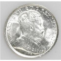 Edward VII 5 Cents 1902, KM9, Choice BU. Blazing white 