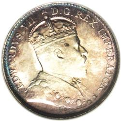 Edward VII 5 Cents 1902, KM9, MS66 NGC. Fully lustrous 