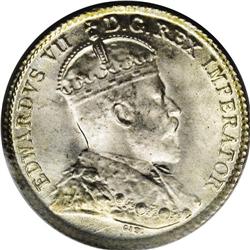 Edward VII 5 Cents 1902, KM9, MS67 ICCS. Frosty-white b 
