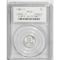 A pair of Edward VII 5 Cents including: 1902H, MS64 PCG 