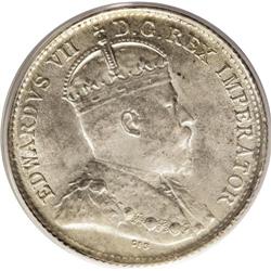 Edward VII Small H 5 Cents 1902-H, KM9, MS65 PCGS. 