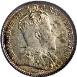 Edward VII 5 Cents 1904, KM13, MS64 ICCS. Greenish-gold 