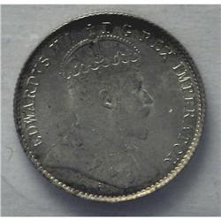 Edward VII 5 Cents 1906, KM13, MS63 Repunched 6 ICCS. L 