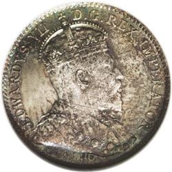 Edward VII 5 Cents 1910 Pointed (Holly) Leaves, KM13, M 