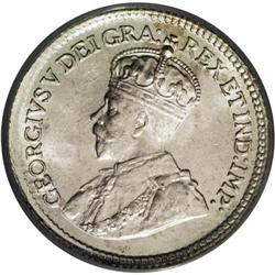 George V 5 Cents 1919, KM22, MS66 PCGS. Bright-white an 
