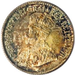 George V 5 Cents 1919, KM22, MS66 PCGS. A near-perfect 