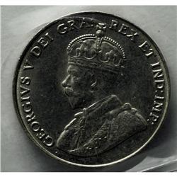 George V 5 Cents 1930, KM29, MS63 ICCS. Well struck wit 