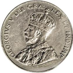 George V 5 Cents 1931, KM29, MS63 ICCS. Nice strike and 