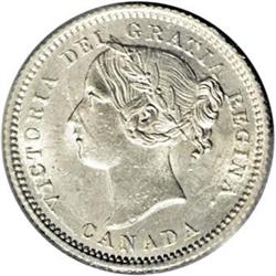 Victoria 10 Cents 1870 Wide 0, KM3, MS63 ICCS, full whi