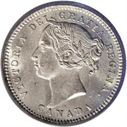 Victoria 10 Cents 1881H Obverse 2, KM3, MS64 PCGS. Full 