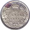 Image 2 : Victoria 10 Cents 1881H Obverse 2, KM3, MS64 PCGS. Full 