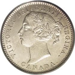 Victoria 10 Cents 1885, KM3, MS62 PCGS, Obverse 5, ICCS