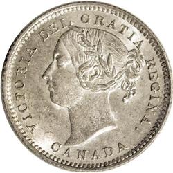 Victoria 10 Cents 1886 Large Knobbed 6, KM3, MS60 ICCS, 