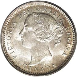 Victoria 10 Cents 1890H, KM3, MS62 PCGS, unusually bril 