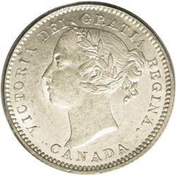 Victoria 10 Cents 1891 21 Leaves, KM3, MS63 PCGS, a lov 