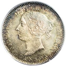 Victoria 10 Cents 1891 22 Leaves, KM3, MS66 PCGS, a stu 