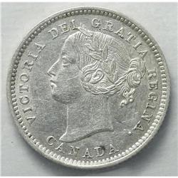 Victoria 10 Cents 1892 Large 9, KM3, AU55 ICCS, lustrou 