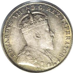 Edward VII 10 Cents 1902, KM10, MS63 PCGS, very attract 