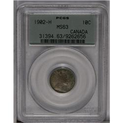 Edward VII 10 Cents 1902H, KM10, MS63 PCGS, light color 
