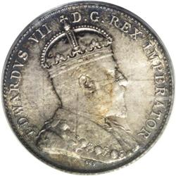 Edward VII 10 Cents 1905, KM10, MS63 PCGS, deeply toned 