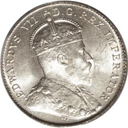 Edward VII 10 Cents 1905, KM10, MS64 PCGS, full frosty 