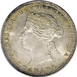 Victoria 25 Cents 1870, Obverse 1, KM5, MS64 ICCS. Shar 