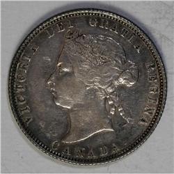 Victoria 25 Cents 1871, Obverse 2, KM5. XF with a decen 