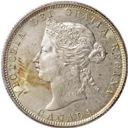 Victoria 25 Cents 1871, Obverse 2, 1/1, KM5, MS63 ICCS.