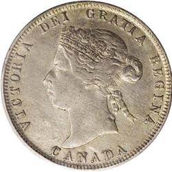 Victoria 25 Cents 1872-H Inverted A/V, Obverse 2, KM5, 