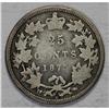 Image 2 : Victoria 25 Cents 1875H, KM5, Good, bu REGINA is weak w 