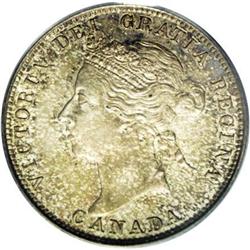 Victoria 25 Cents 1893, KM5, MS63 PCGS. Mottled russet 