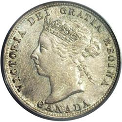 Victoria 25 Cents 1899, KM5, MS63 PCGS. Speckled lead-g 
