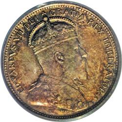 Edward VII 25 Cents 1906 Large Crown, KM11, MS64 PCGS. 