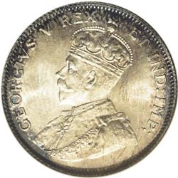 George V 25 Cents 1911, KM18, MS64 NGC. Boldly struck a 