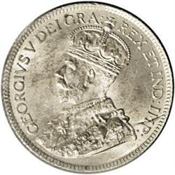 George V 25 Cents 1912, KM24, MS63 ICCS. Lightly abrade 