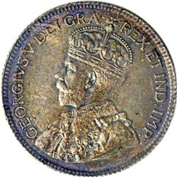 George V 25 Cents 1928, KM24a, MS63 ICCS. Steel-gray, s 