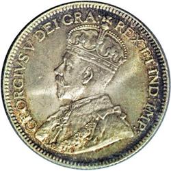 George V 25 Cents 1930, KM24a, MS63 ICCS. 